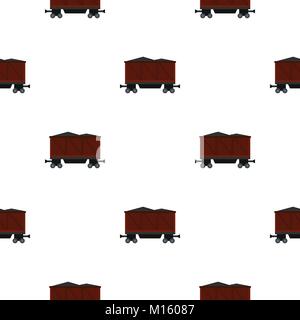 Railway wagon loaded with coal pattern seamless Stock Vector