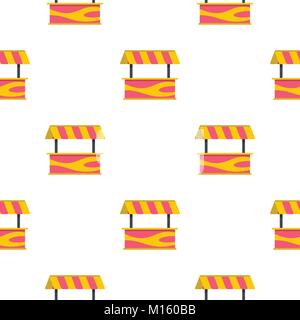 Street stall with striped awning pattern seamless Stock Vector
