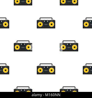 Vintage tape recorder for audio cassettes pattern Stock Vector