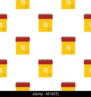 Yellow calendar with 10 date pattern seamless Stock Vector