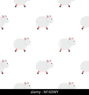 White sheep pattern seamless Stock Vector