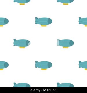 Blue retro dirigible pattern seamless Stock Vector