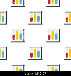 Medical test tubes in holder pattern seamless Stock Vector