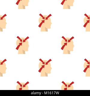 Profile of the head with red arrows inside pattern Stock Vector