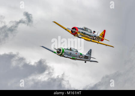 T-6 Texan at an airshow at the Heritage Flight Museum, Skagit Regional Airport, Burlington, Washington, USATexans Stock Photo