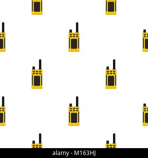 Portable radio transmitter pattern flat Stock Vector