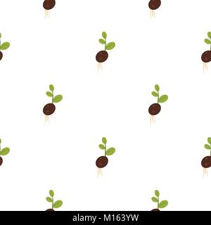 Sprout potatoes pattern flat Stock Vector