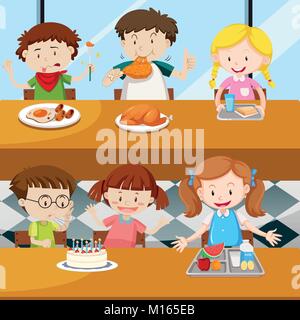 A Children Eating in the Canteen · Free Stock Photo