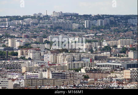 View of Paris from the top of the Eiffel Tower, Paris, France. Stock Photo