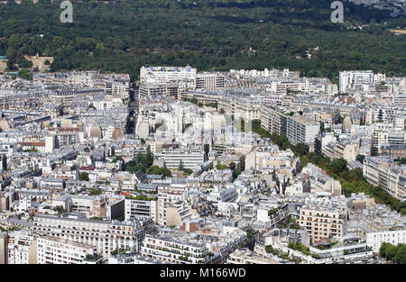 View of Paris from the top of the Eiffel Tower, Paris, France. Stock Photo