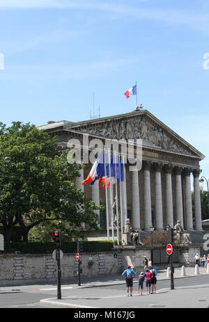 Front entrance of the National Assembly in Paris, France. Stock Photo