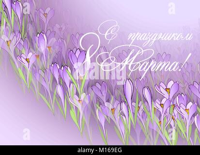 Floral frame with crocuses Stock Vector