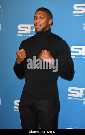 Antony Joshua arrives at the Echo Arena Liverpool for The BBC Sports Personality Of The Year 2017 Stock Photo