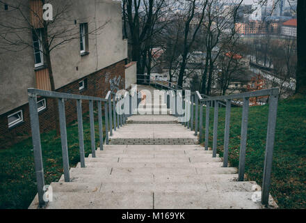 Stairs in park, downwards Stock Photo