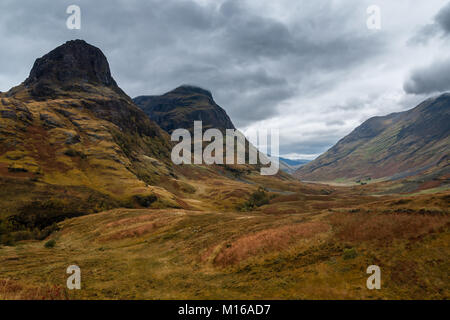 A view of two of the famous '3 Sisters of Glencoe', Scotland Stock Photo