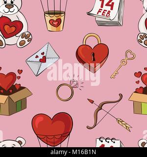 Vector illustration of a seamless pattern for Valentine's day Stock Vector