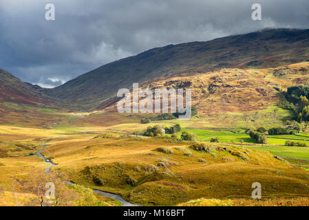 Wrynose Pass from Hardknott Pass in the Lake District, Cumbria, UK Stock Photo