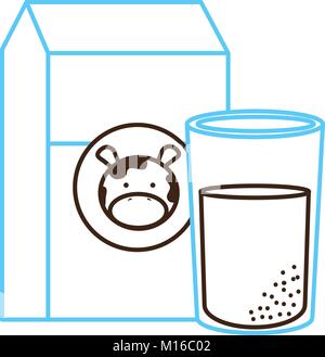 milk box with glass Stock Vector