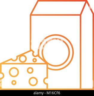 milk box with cheese Stock Vector