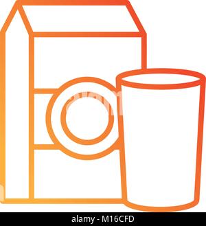 milk box with glass Stock Vector