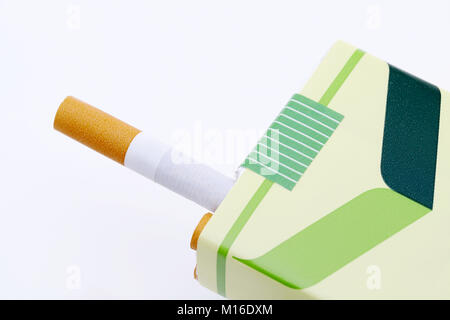 Cigarette packet on a white background Stock Photo