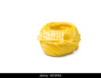 Artificial ball of nylon string for household on white. Stock Photo