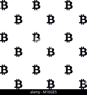 Bit coin pattern black white. Bit-coin money, btc black white, bitcoin cash virtual. Vector illustration Stock Vector