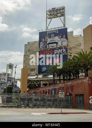 MLB Padres Baseball Team Stadium Exterior Petco Park Major League Baseball Gaslamp Quarter San Deigo California Stock Photo