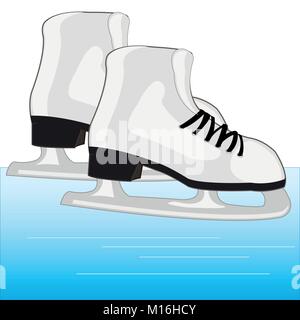 Skates on ice Stock Vector