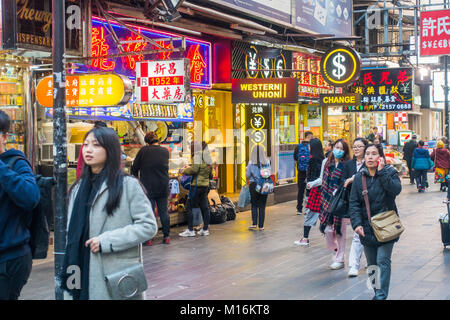 Hong Kong people busy Wan Chai Stock Photo