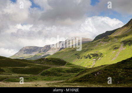 Mountains around Cader Idris and the Cregennan Lakes, Snowdonia, Wales Stock Photo