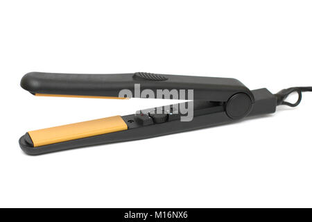 Iron for hair - straightener, isolated on the white background Stock Photo