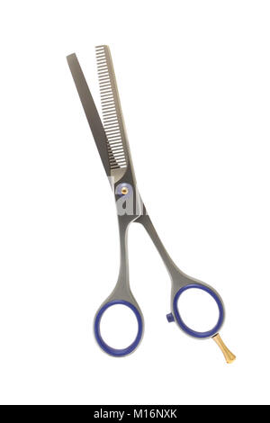 professional hairdressers thinning scissors isolated on white Stock Photo