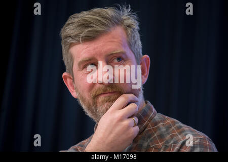 Moscow, Russia. 25th January, 2018. Film director Nikolai Khomeriki at a news conference ahead of the press-preview of the Selfie film at the Rossiya Segodnya news agency's international multimedia press center. Credit: Victor Vytolskiy/Alamy Live News Stock Photo