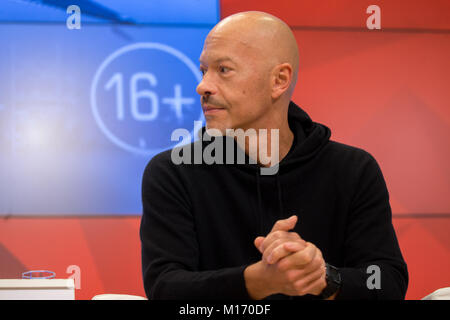 Moscow, Russia. 25th January, 2018. Film director and actor Fyodor Bondarchuk at a news conference ahead of the press-preview of the Selfie film at the Rossiya Segodnya news agency's international multimedia press center.  Credit: Victor Vytolskiy/Alamy Live News Stock Photo