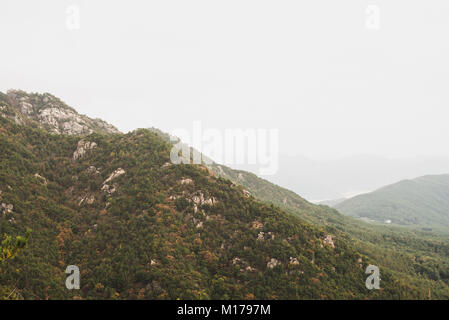 Fall mountain ranges at Gayasan National Park, Korea Stock Photo