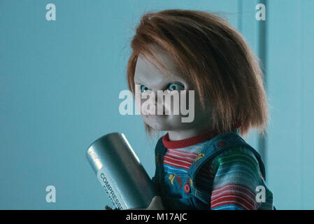 Cult of Chucky is a 2017 American supernatural psychological slasher film written and directed by Don Mancini. The seventh installment of the franchise, following the 2013 film Curse of Chucky, it stars Brad Dourif as Chucky.  This photograph is for editorial use only and is the copyright of the film company and/or the photographer assigned by the film or production company and can only be reproduced by publications in conjunction with the promotion of the above Film. A Mandatory Credit to the film company is required. The Photographer should also be credited when known. Stock Photo