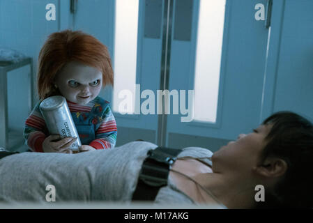 Cult of Chucky is a 2017 American supernatural psychological slasher film written and directed by Don Mancini. The seventh installment of the franchise, following the 2013 film Curse of Chucky, it stars Brad Dourif as Chucky.  This photograph is for editorial use only and is the copyright of the film company and/or the photographer assigned by the film or production company and can only be reproduced by publications in conjunction with the promotion of the above Film. A Mandatory Credit to the film company is required. The Photographer should also be credited when known. Stock Photo