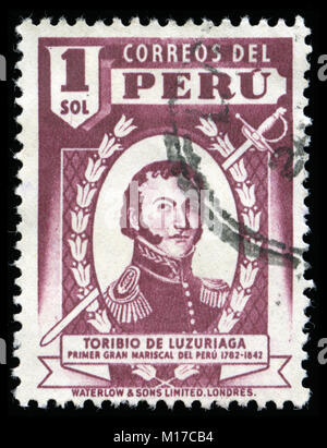 Postage stamp from Peru in the Peruvian Exhibition in Paris series ...