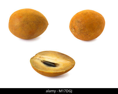 Manilkara zapota, sweet fruit commonly known as the sapodilla Stock Photo