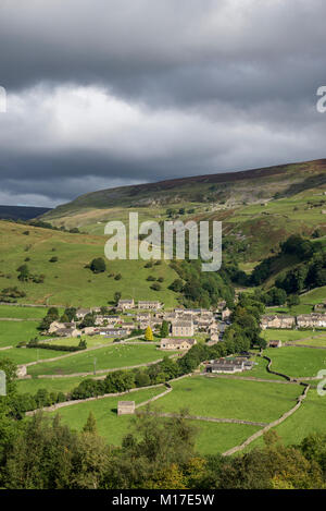 Beautiful countryside around Gunnerside in Swaledale, Yorkshire Dales, England. Stock Photo