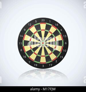 Target for darts arrow. Vector illustration of dart board with reflection isolated on white background Stock Vector