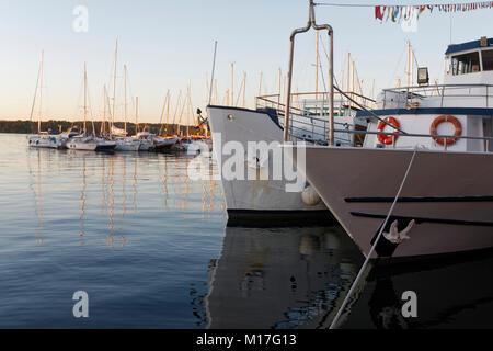 Port with boats in Pula, Croatia Stock Photo