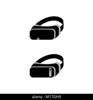 Virtual reality headset icons, vr glasses with a smartphone. Vector illustration Stock Vector