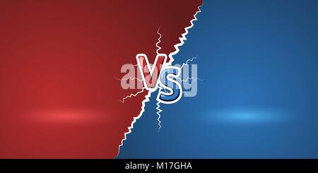 Versus letters. Red letters V and S symbols. VS abstract background. Vector illustration Stock Vector