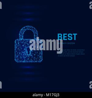Cyber security system concept. personal data security. Closed Padlock. Vector illustration Stock Vector
