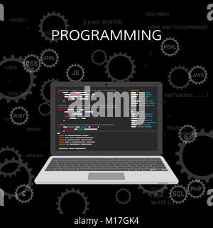 Programming and coding. Web development concept. vector Stock Vector