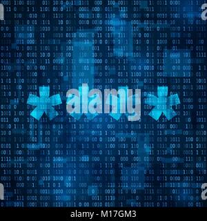 Authorization concept, password. Vector background. Binary code Stock Vector