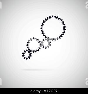 Icon of gears. Gears symbol of team work. Flat style vector illustration Stock Vector