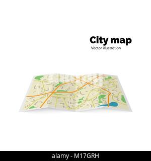City map: streets, avenue, buildings, parks. Vector illustration Stock Vector